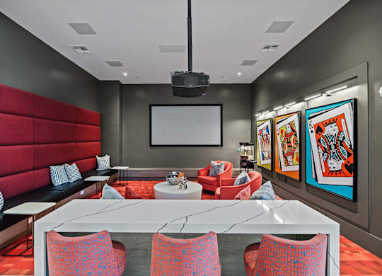 a conference room with a table and chairs  at Altis Grand Suncoast Apartments, Florida