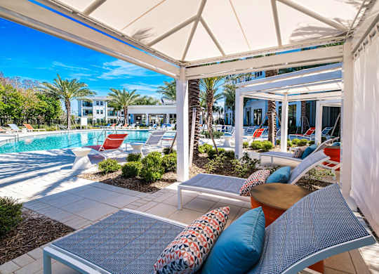 the pool area at the resort at longboat key club at Altis Twin Lakes Apartments, Florida, 34744