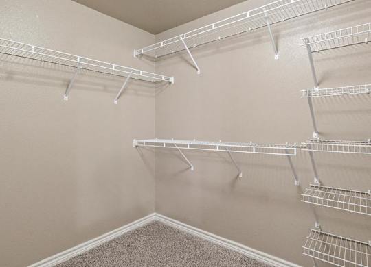 closet at Creed Canyon Apartments in Sherman TX