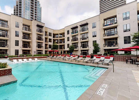 Outdoor swimming pool at Block 334 Apartments in Houston TX