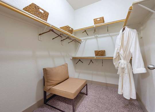 Walk-in closet at Block 334 Apartments