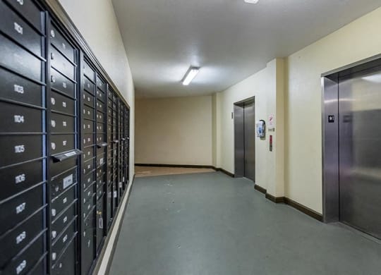 mailboxes and elevators