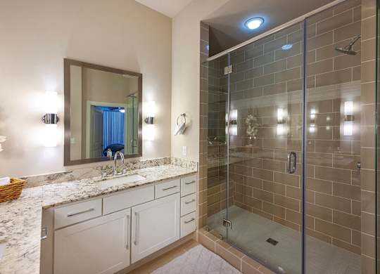sink and shower at Ascent at City Centre