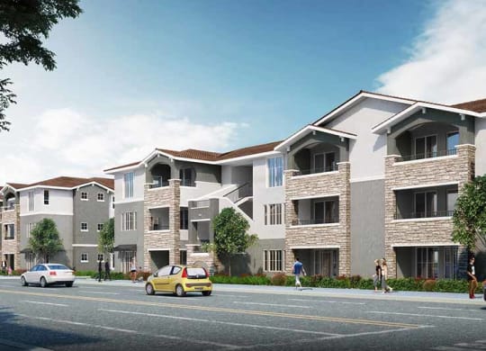 Apartments in Lathrop CA - Towne Centre - Digital Rendering of a Community Facade