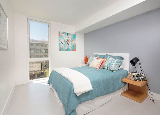 Modern finish bedroom at Idea1 Apartments in in San Diego CA