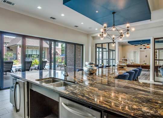 Brand new Clubhouse with entertainment center, pool table, TV and lounge area with kitchen