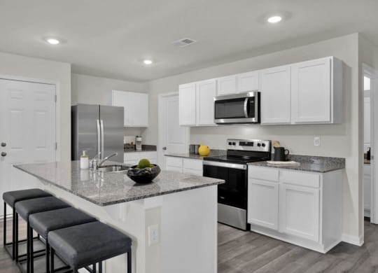 Kitchen with cabinets at Valley Ridge, Rossville, Georgia