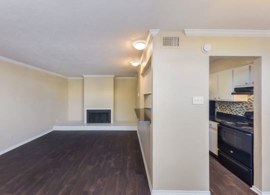 Living Room and Kitchen at Davenport Apartments in Dallas, TX