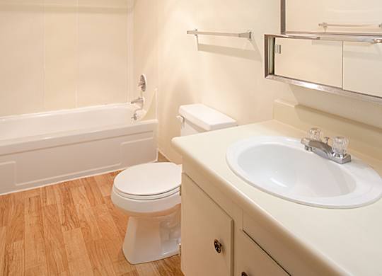 A white toilet sits next to a sink in a bathroom.