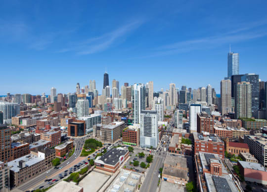 East view from Kingsbury Plaza during the daytime at Kingsbury Plaza, Chicago