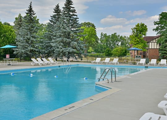Pool with Sparkling Water at Charter Oaks Apartments, Michigan, 48423