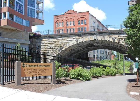 Town path Signage at Stonebridge Waterfront, Cleveland, Ohio
