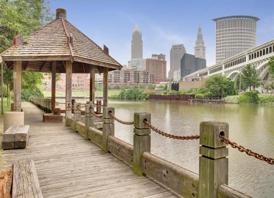 Bridge And Waterfront View at Stonebridge Waterfront, Ohio, 44113