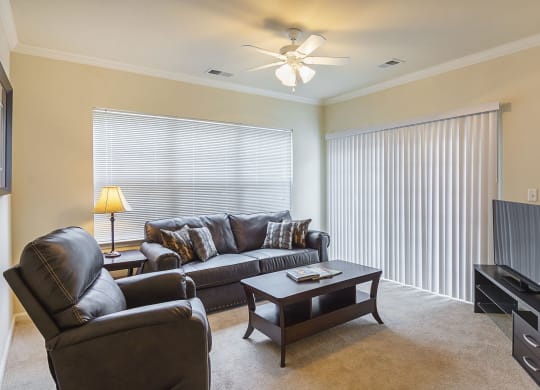 Furnished Living Room at Ultris Courthouse Square Apartments in Stafford, Virginia, VA