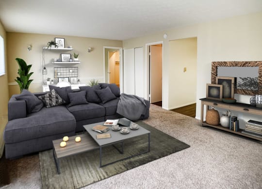Living Room at Crown Station Apartments, Amelia, Ohio