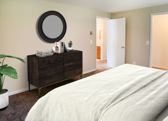 Bedroom With Closet at Crown Station Apartments, Amelia, Ohio