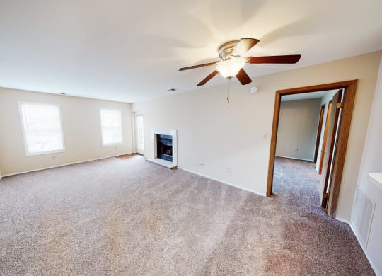 Living Room at Woodhills Apartments, West Carrollton, OH, 45449