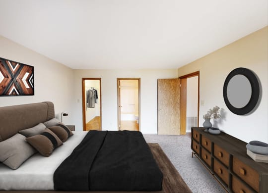 Comfortable Bedroom at Woodhills Apartments, West Carrollton, OH
