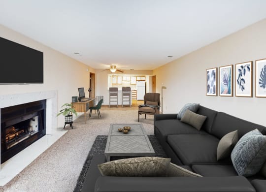 Virtual Living Room  at Woodhills Apartments, West Carrollton