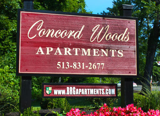 Concord Woods Sign  at Concord Woods Apartments, Milford, OH