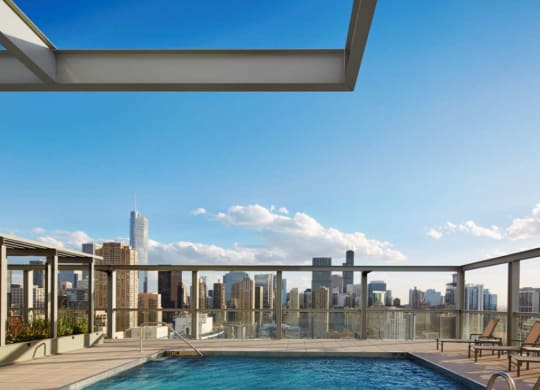 Morning Rooftop View at 805 N. Lasalle Drive Apartments Rooftop Chicago Skyline View Chicago IL 60610