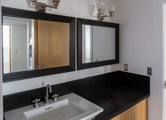 Renovated Bathrooms With Quartz Counters at 1525 Broadway, Michigan