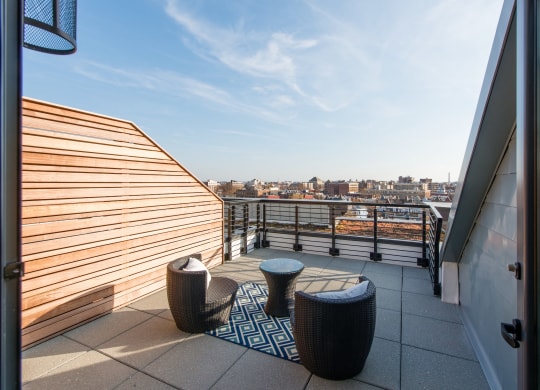 Rooftop Deck with Multi-Seating Groups at Reed Row, Washington