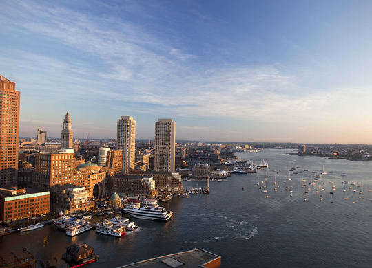 City View In Morning Light at The Benjamin Seaport Residences, Boston, Massachusetts