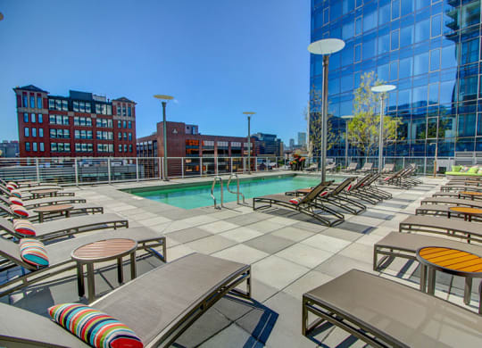 Relaxing Swimming Pool at The Benjamin Seaport Residences, Boston, MA