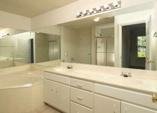 double vanity in the master bathroom
