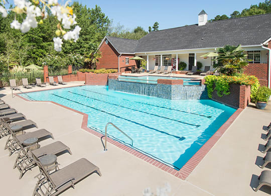 woodlands pool with waterfall