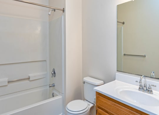 Clean and Bright Master Bathroom at Blueberry Hill Apartments, Rochester, NY