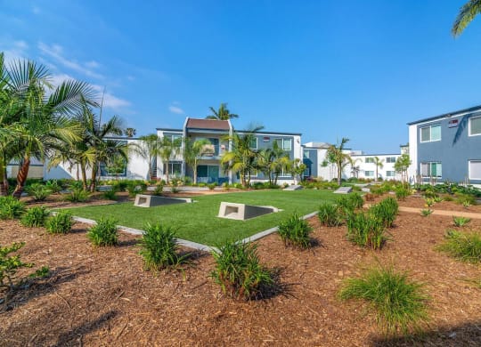 Courtyard Garden at Beverly Plaza Apartments, Long Beach, California
