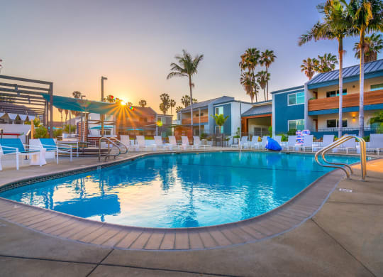Twilight Pool at Beverly Plaza Apartments, California, 90815