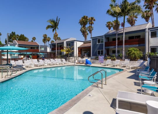 Pool View at Beverly Plaza Apartments, Long Beach, CA
