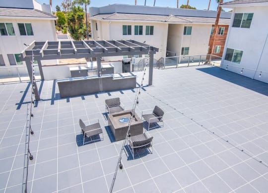 Aerial Grill View at Bixby Hill Apartments, Long Beach, California