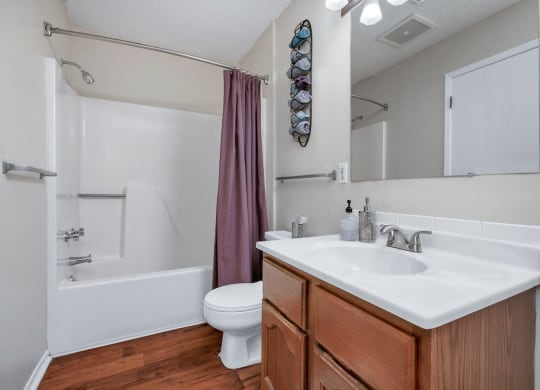 Bathroom with wood floors Wichita