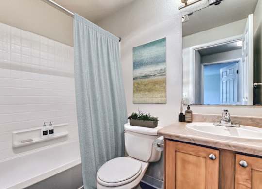 Full bathroom at Island Homestead