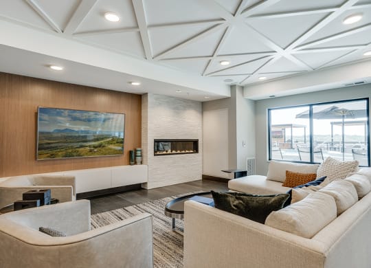 Lounge Seating With Fireplace in the Community Room