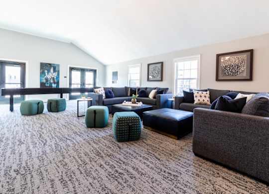 Lounge space in clubhouse at Governor Square Apartments, IN, 46032