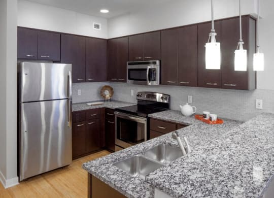 The Wilmore kitchen with refrigerator