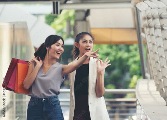 Girls enjoying shopping