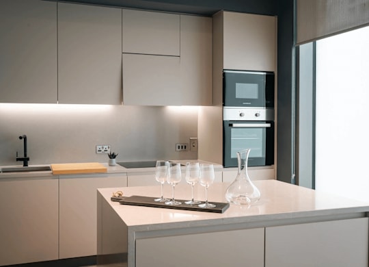 A modern kitchen with a sink, countertop, and cabinets. at Cherrywood Apartments, D18 VY3V, DUBLIN 18