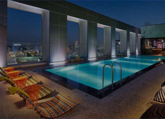 Community feature rooftop pool area