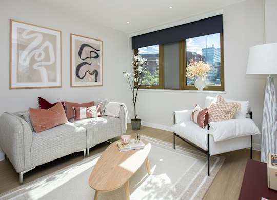 Casual Living Room at Emporium House Apartments, Reading, RG1 7NW