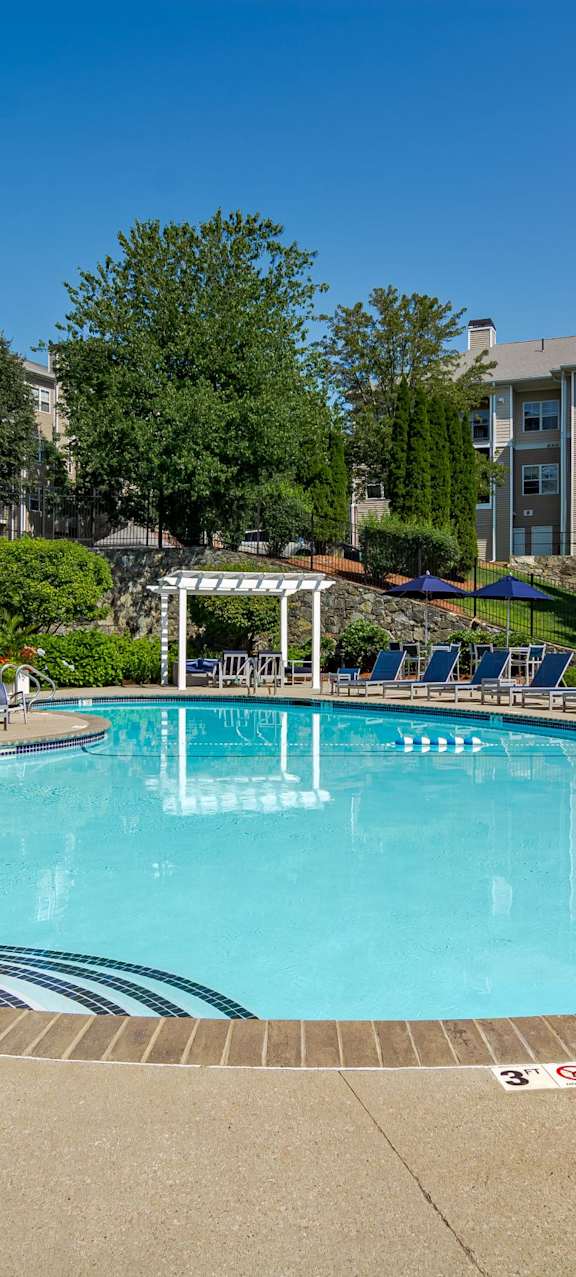 our apartments have a resort style pool and patio