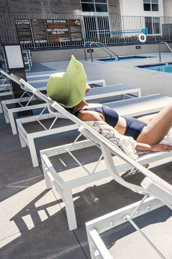 Olive DTLA Pool Lounger  at Olive DTLA, Los Angeles, CA