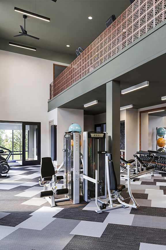 Fitness center at The Penstone Apartments and Townhomes in South Walpole MA