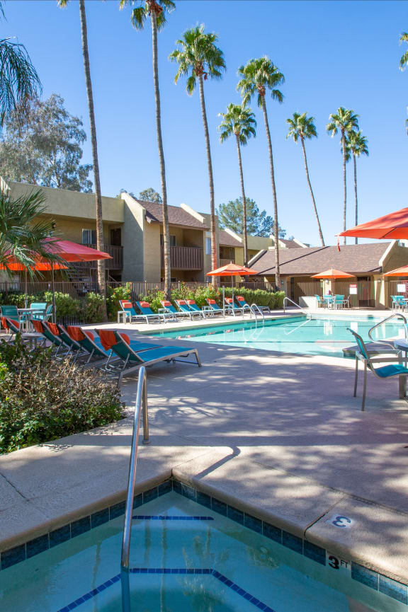 our apartments have a resort style pool and patio