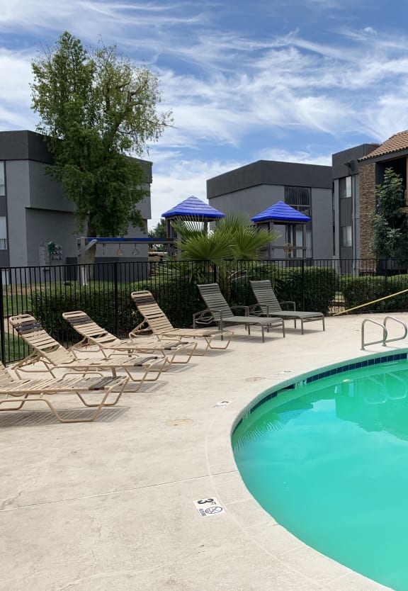 the swimming pool at our hotel